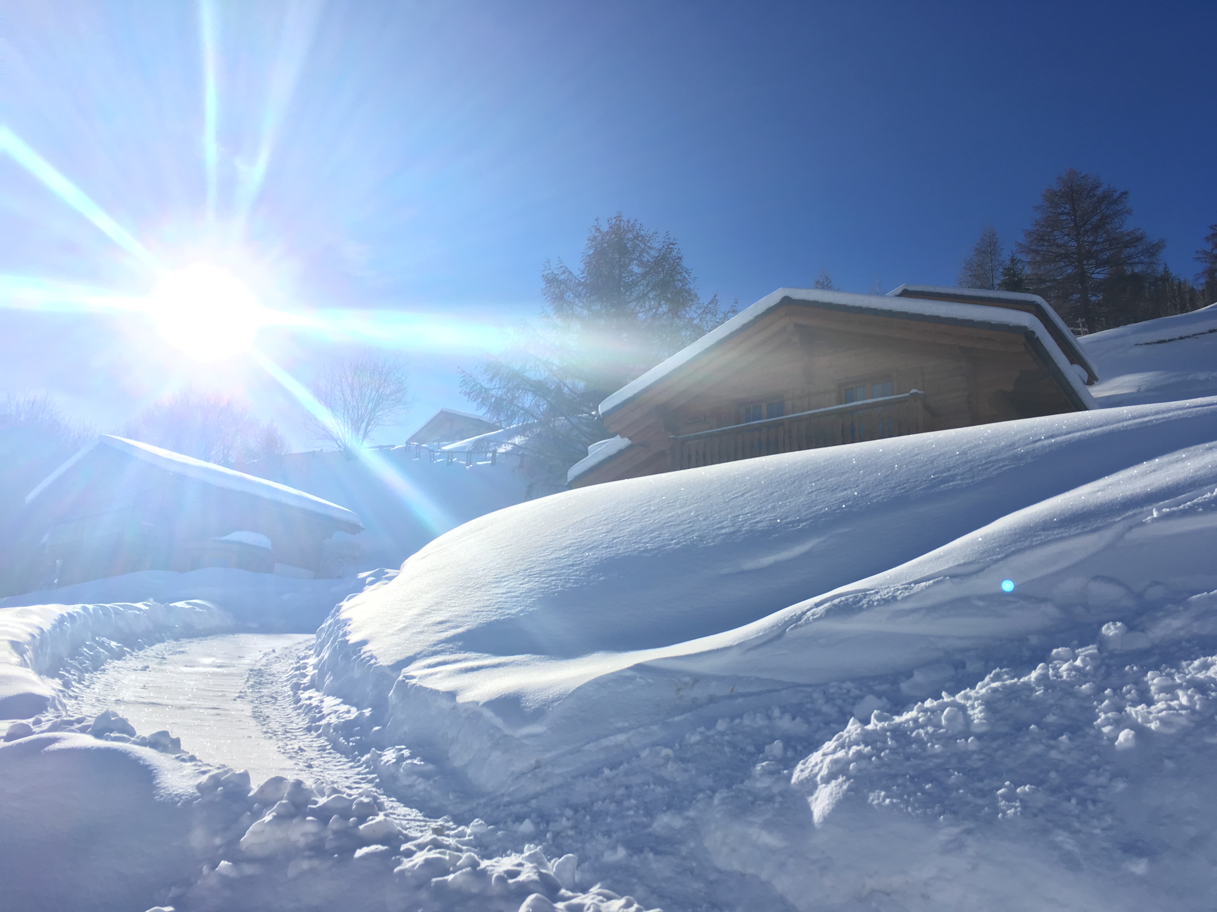 Sunshine and snow at Chalet Tranquille